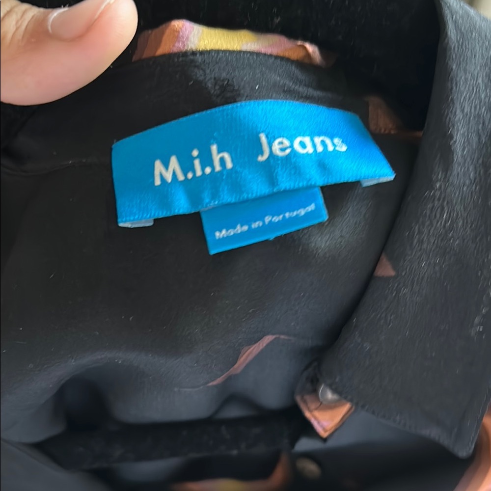 Black Star Pattern Button Down Shirt. Vintage M.I… - image 2